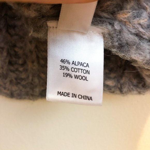 RARE La Ligne Classic Alpaca Wool Knit Turtleneck Gray Boxy Designer Sweater S - Picture 8 of 9